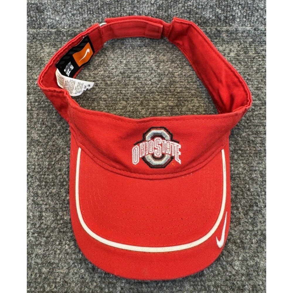 Nike Ohio State Buckeyes Visor Red Adjustable One Size Team Logo